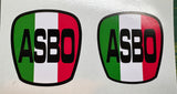 Fiat 500 front and rear badge overlays plus steering wheel decal (if pictured)