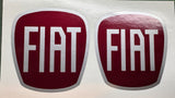 Fiat 500 front and rear badge overlays plus steering wheel decal (if pictured)