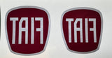 Fiat 500 front and rear badge overlays plus steering wheel decal (if pictured)