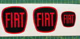 Fiat 500 front and rear badge overlays plus steering wheel decal (if pictured)