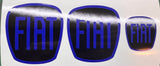 Fiat 500 front and rear badge overlays plus steering wheel decal (if pictured)