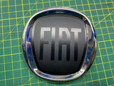 Fiat 500 front and rear badge overlays plus steering wheel decal (if pictured)