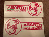 Abarth Worldwide left & right pair of external stickers (outside)