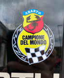 Abarth Campione del Mondo sticker 8cm