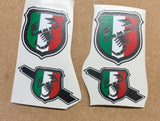 500/595 Tricolore Scorpion Badge overlays carbon option available. Set of four