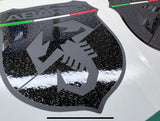 Ebony Sparkle Series Abarth 500/595 Badge decals front and back with Italian flag detail