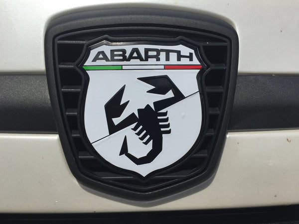 Abarth 500 595 Badge decals front and back with Italian flag detail Abarth Decals